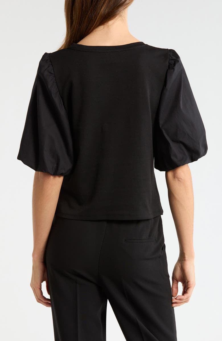 Vince Camuto Puff Sleeve Knit Top, Alternate, color, Rich Black