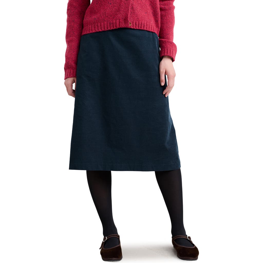 Seasalt Cornwall Forest View Organic Cotton Corduroy A-line Skirt In Black