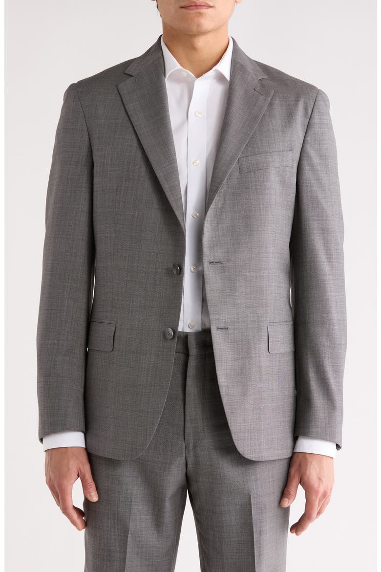 Two Button Notch Lapel Wool Suit Jacket, Main, color, GREY