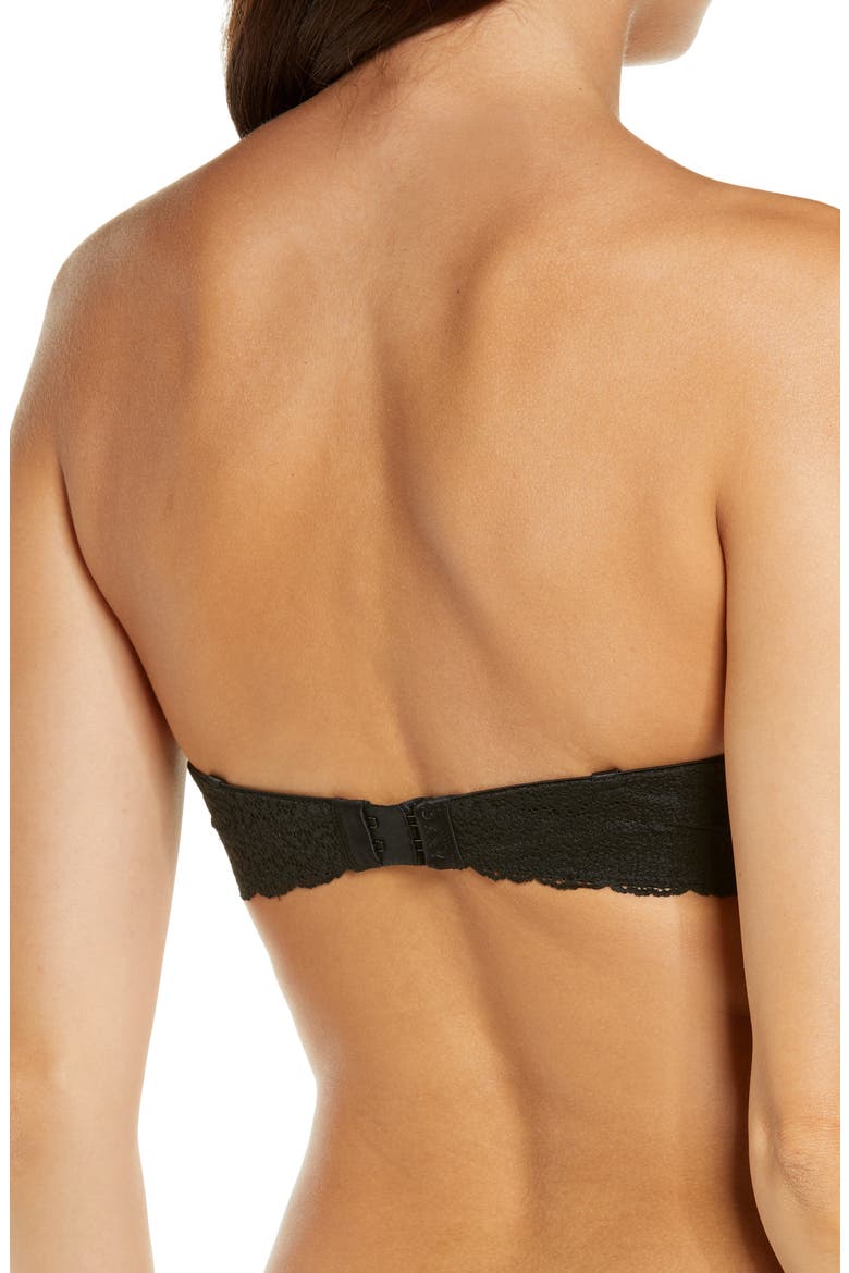 Modern Lace Convertible Strapless Underwire Bra, Alternate, color, BLACK