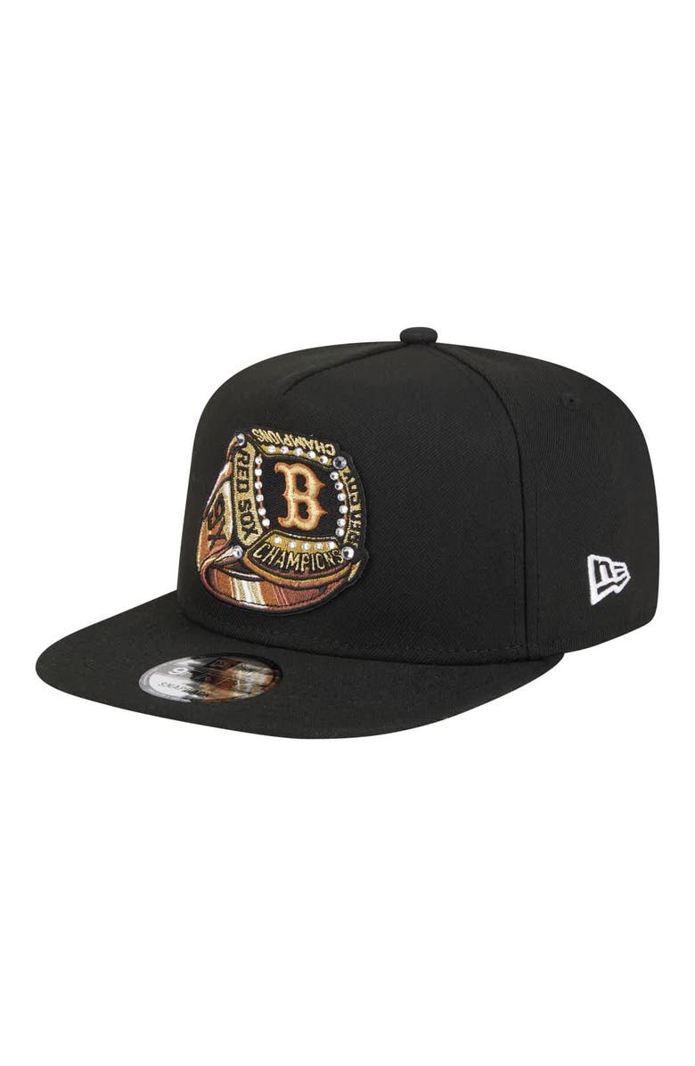 New Era Men's New Era Black Boston Red Sox Ring A-Frame 9FIFTY Snapback Hat, Alternate, color, Black