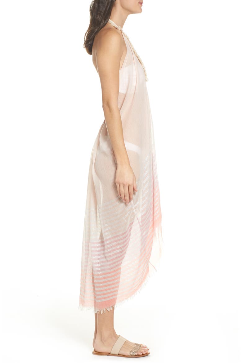Halter Cover-Up Dress, Alternate, color, CORAL