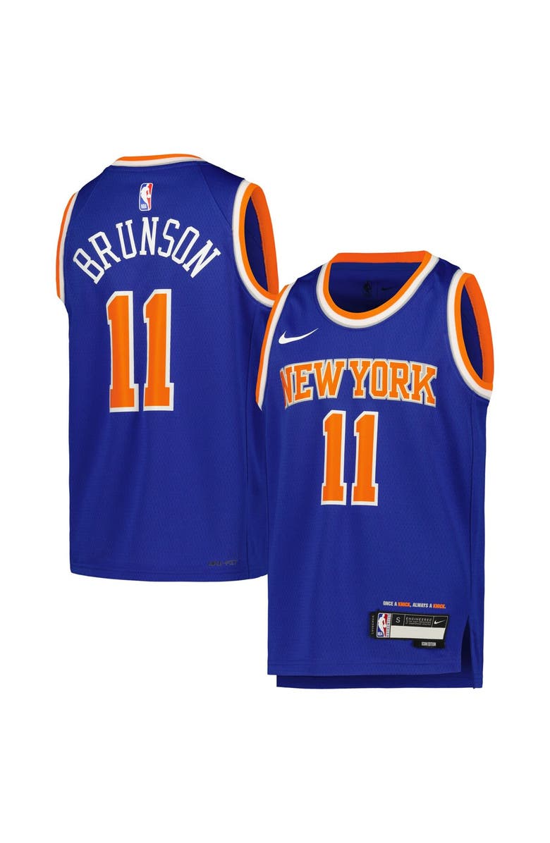 Nike Youth Nike Jalen Brunson Blue New York Knicks Swingman Jersey - Icon Edition, Main, color, Blue
