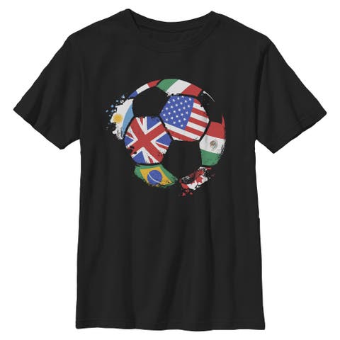 Boy's Lost Gods Country Flags Soccer Union  Graphic T-Shirt