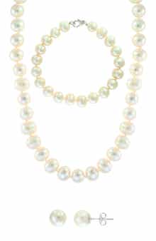 EFFY Three-Piece Freshwater Pearl Necklace, Bracelet and Earrings Set