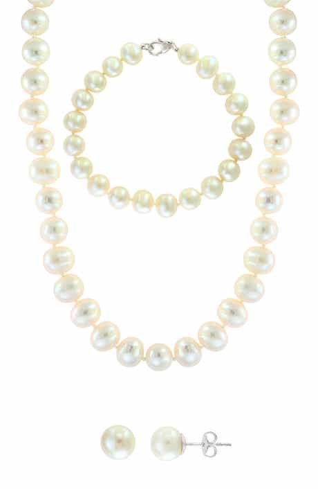 EFFY Three-Piece Freshwater Pearl Necklace, Bracelet and Earrings Set