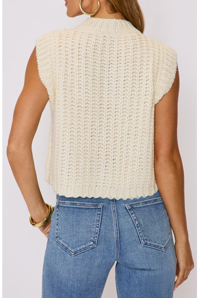 Daphne Hammered Button Sweater Vest, Alternate, color, CREAM