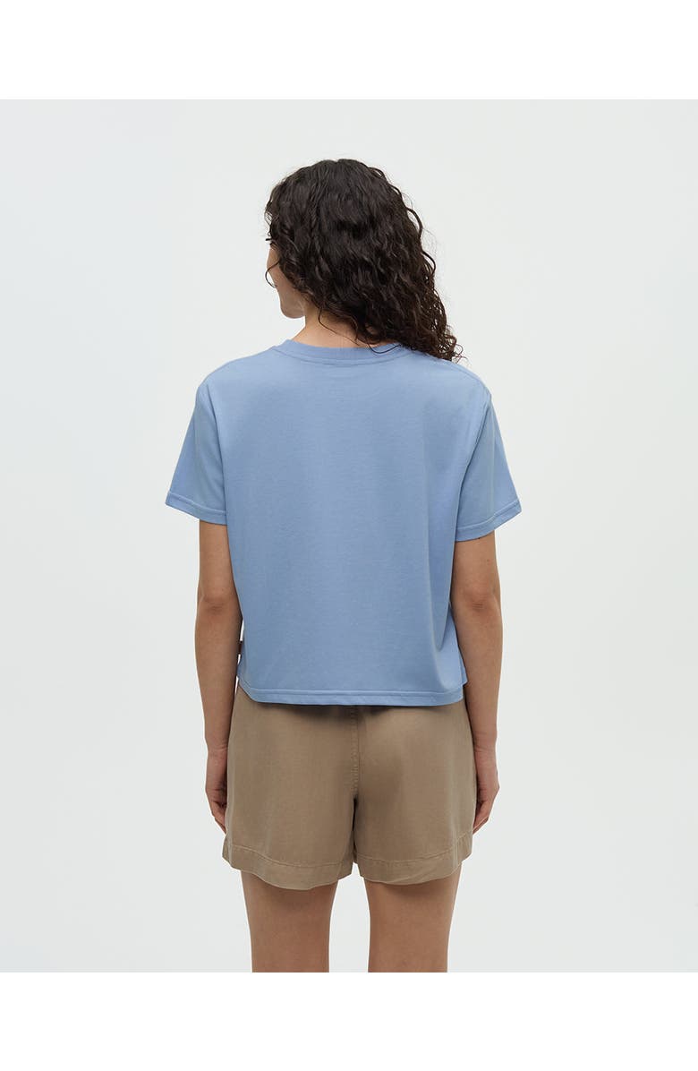 tentree Floral Crop T-Shirt, Alternate, color, Lakeside Blue/Meteorite Black