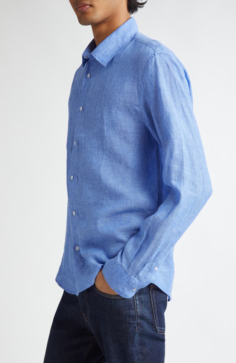 Sunspel Long Sleeve Linen Button-Up Shirt, Alternate, color, 