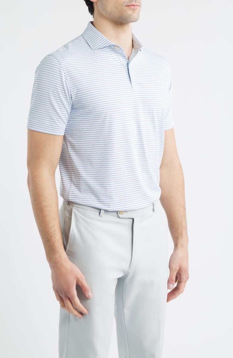Peter Millar Echo Performance Jersey Golf Polo, Alternate, color, White/ Gale Grey