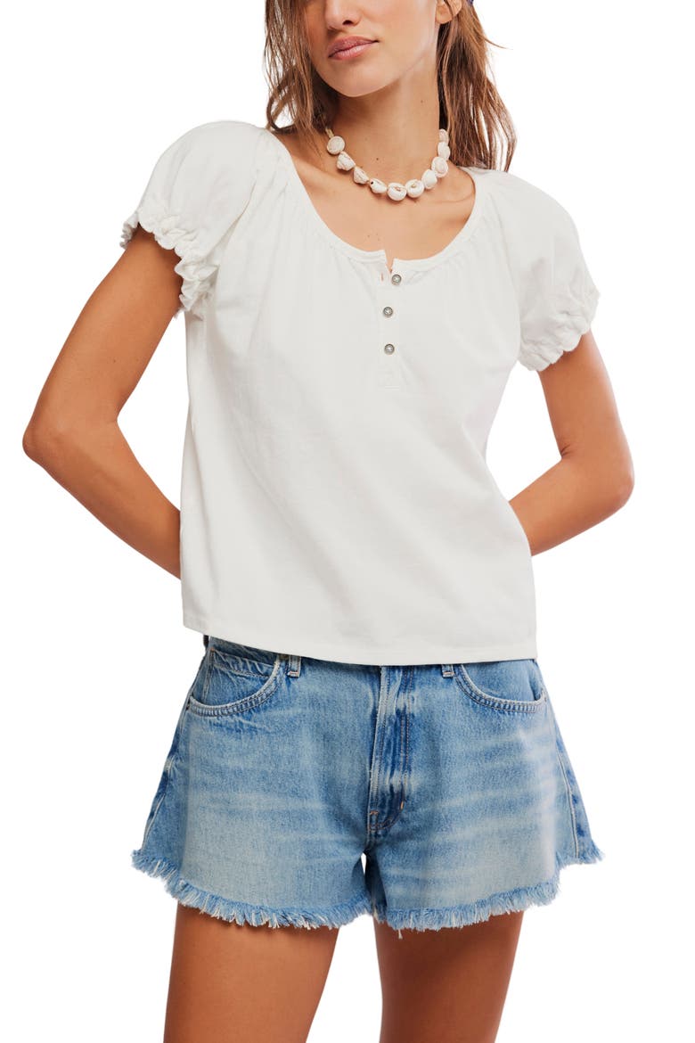 Issa Puff Sleeve Top, Main, color, CLEAN IVORY