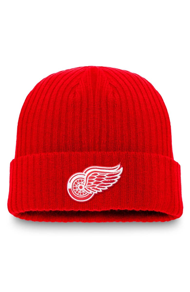 FANATICS Men's Fanatics Red Detroit Red Wings Component Cuffed Knit Hat, Main, color, Red