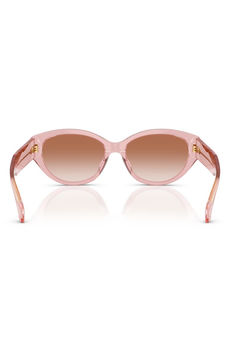Versace 56mm Gradient Oval Sunglasses, Alternate, color, Peach Transparent/ Pink