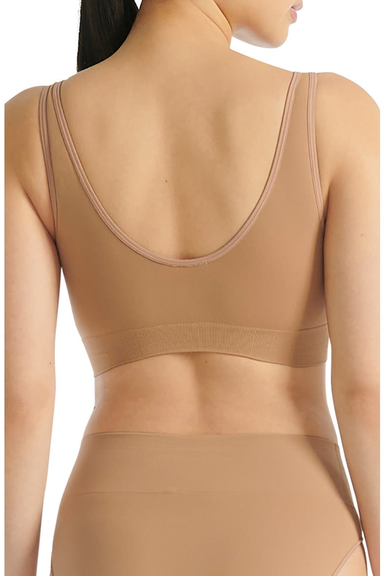 Seamless Micro Stretch Lounge Bra, Alternate, color, TOASTED ALMOND