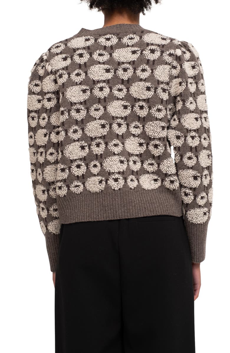 Sea Reese Sheep Jacquard Merino Wool Sweater, Alternate, color, 