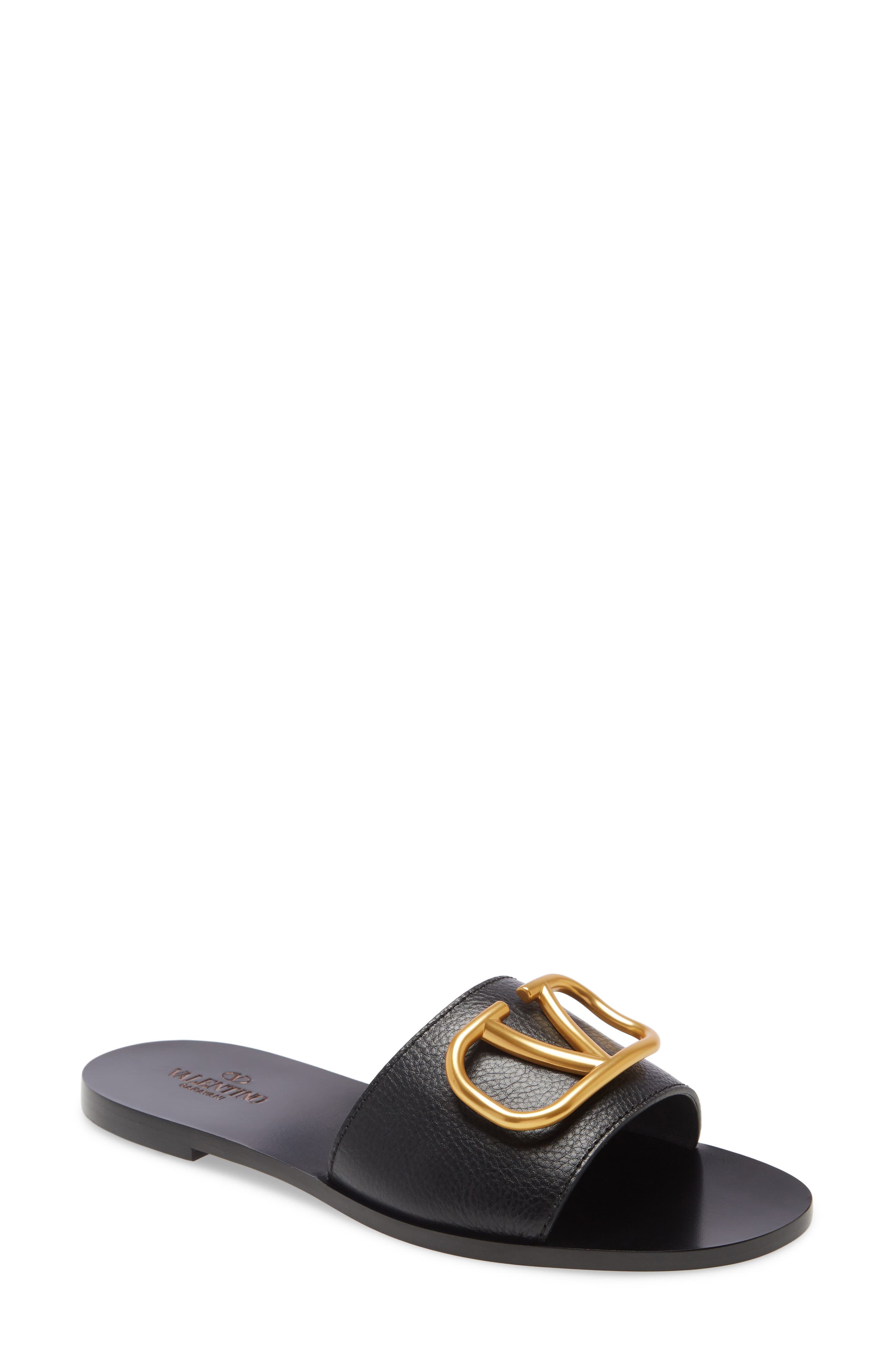 VLOGO Slide Sandal, Main, color, BLACK