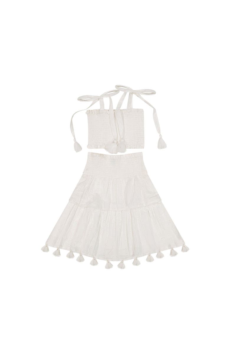 Noelle Girls Top and Skirt Set, Main, color, White