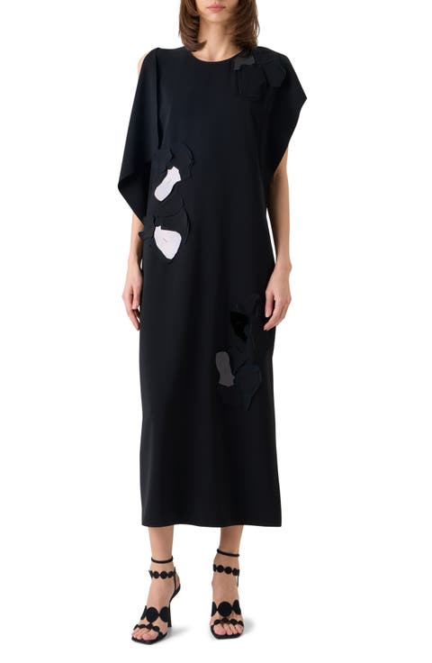 Papercut Flower Laser Cut Crepe Dress