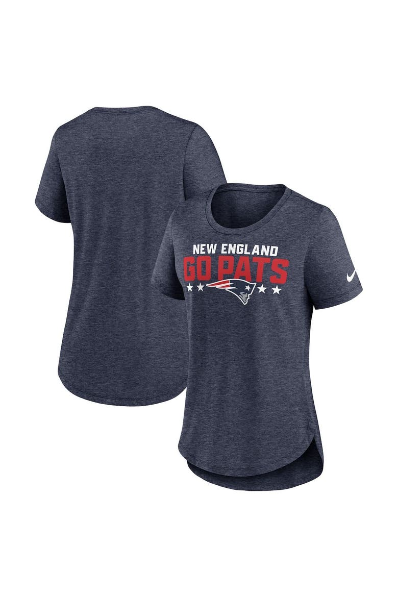 Women's Nike Heather Navy New England Patriots Local Fashion Tri-Blend T-Shirt, Main, color, Heather Navy