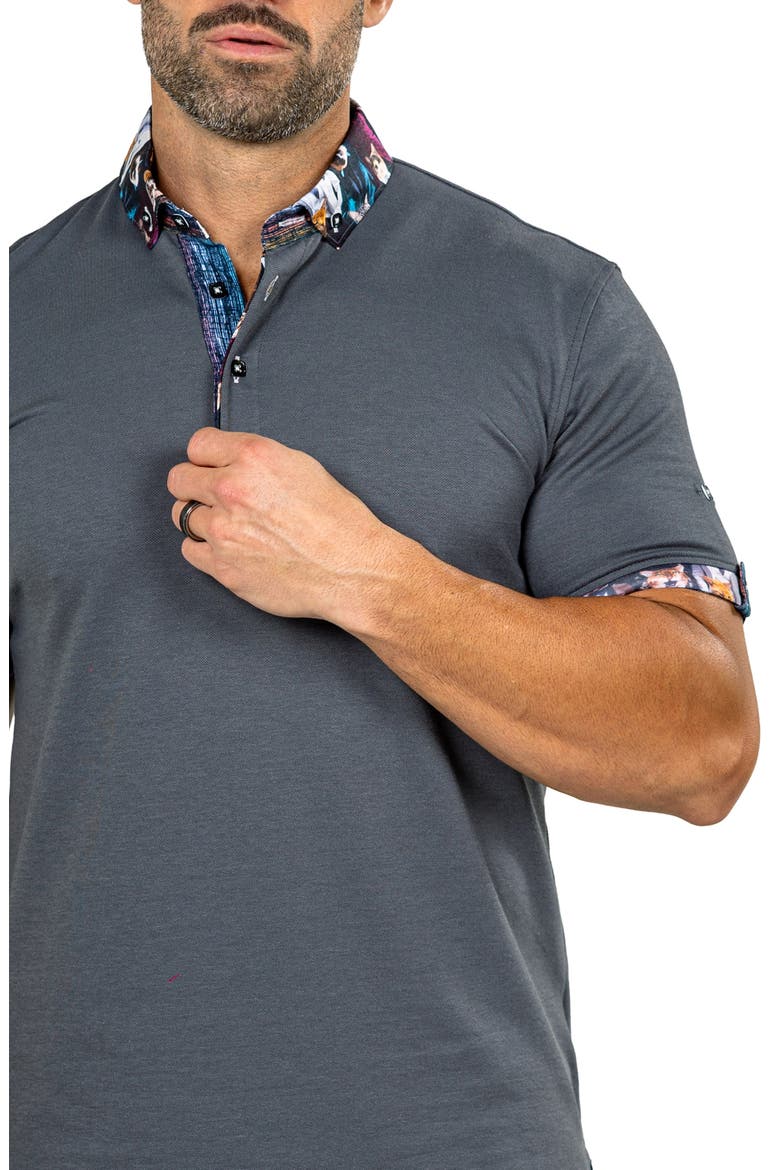 Newton Marthyr0028 Grey Button-Down Piqué Polo, Alternate, color, GREY