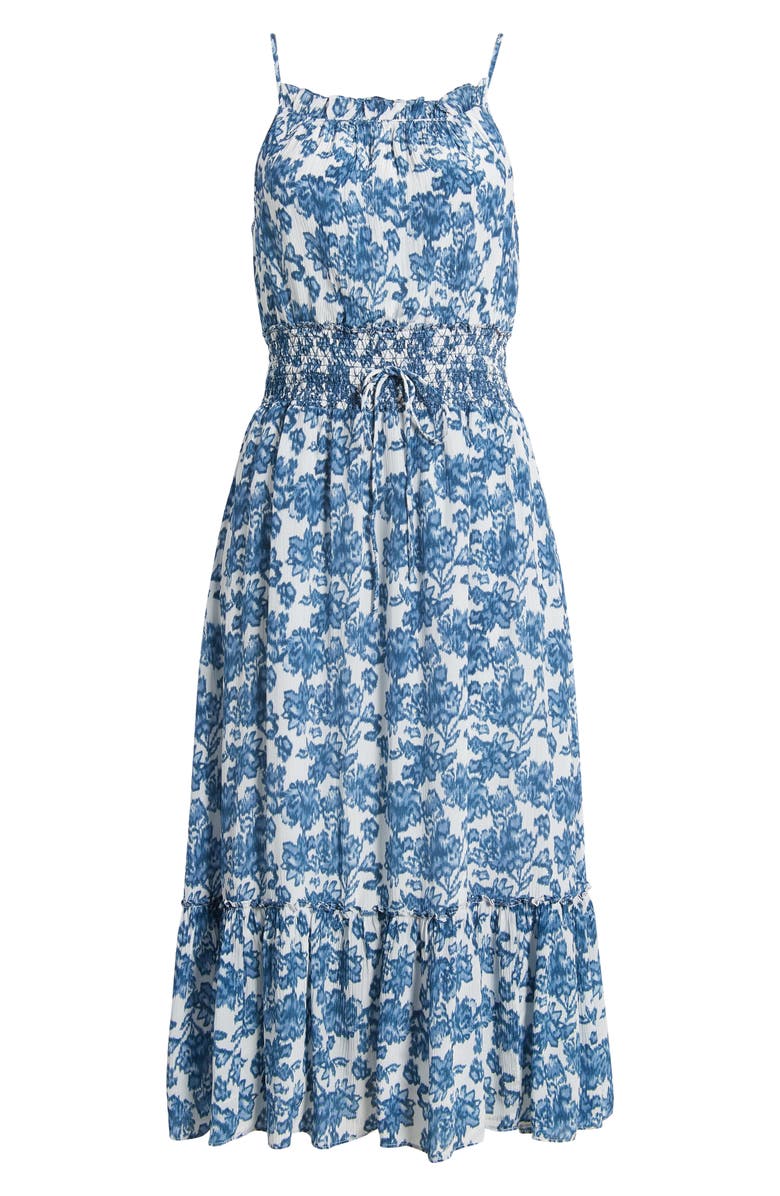 Rails Magdalene Floral Smocked Waist Sundress, Alternate, color, Chambray Floral