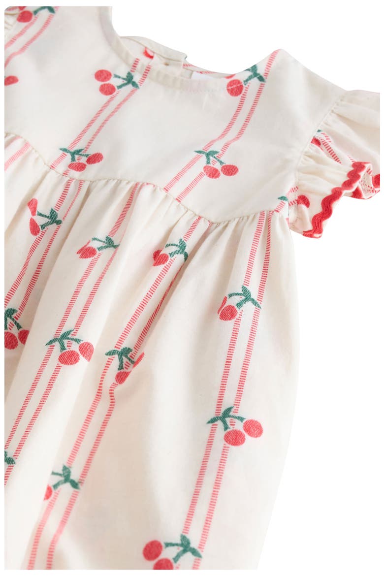 Kids' Cherry Print Ruffle Dress, Alternate, color, NEUTRAL