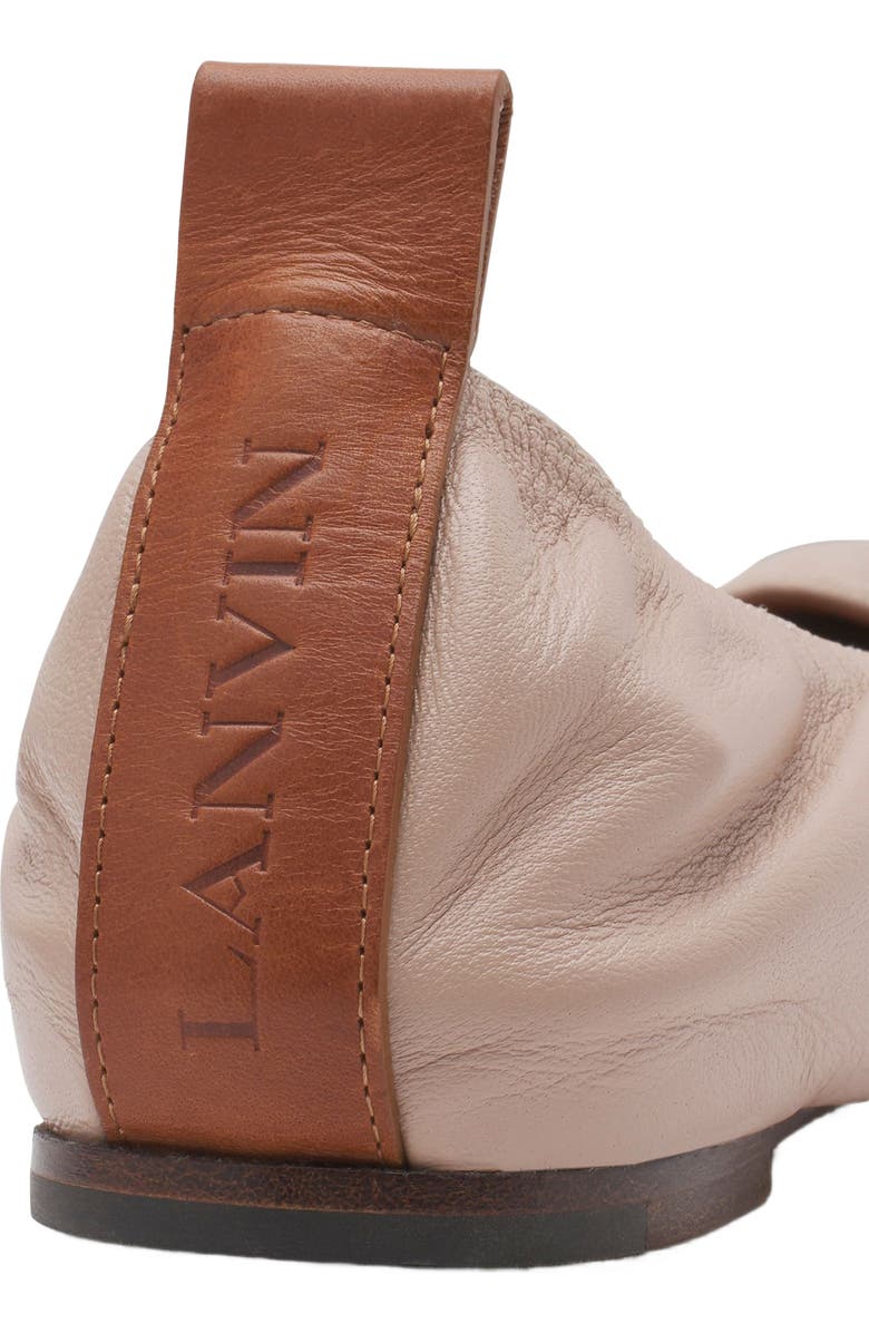 Lanvin THE LEATHER BALLERINA FLAT, Alternate, color, Dark Beige
