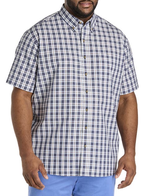 Big & Tall Easy-Care Multi Plaid Sport Shirt
