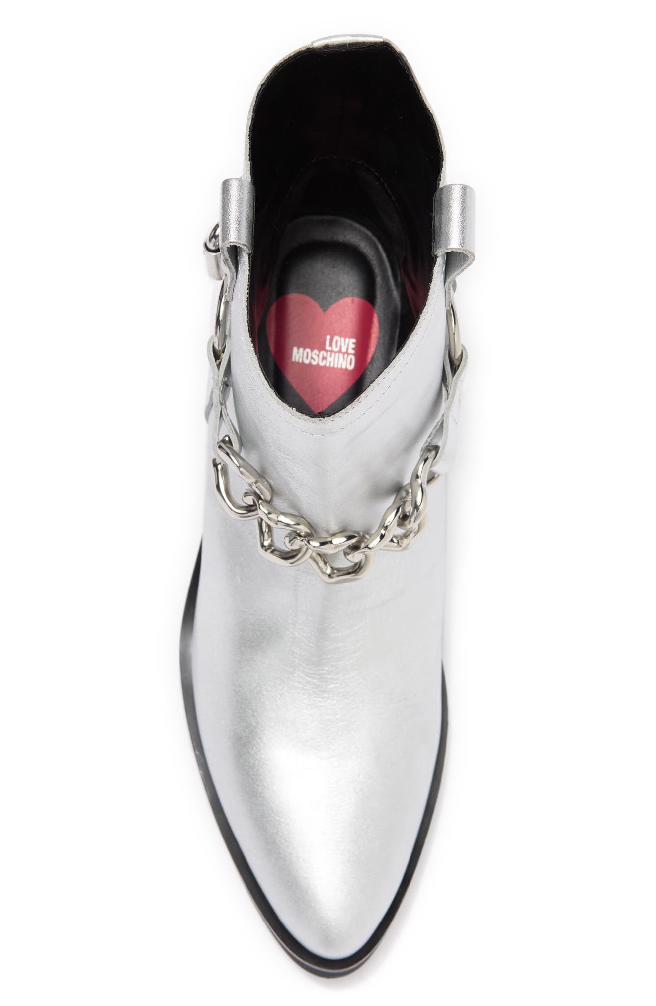 Love Moschino Heart Link Western Boot, Alternate, color, 