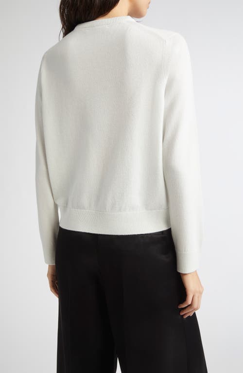 Johnstons Of Elgin Classic Cashmere Crewneck Sweater In White