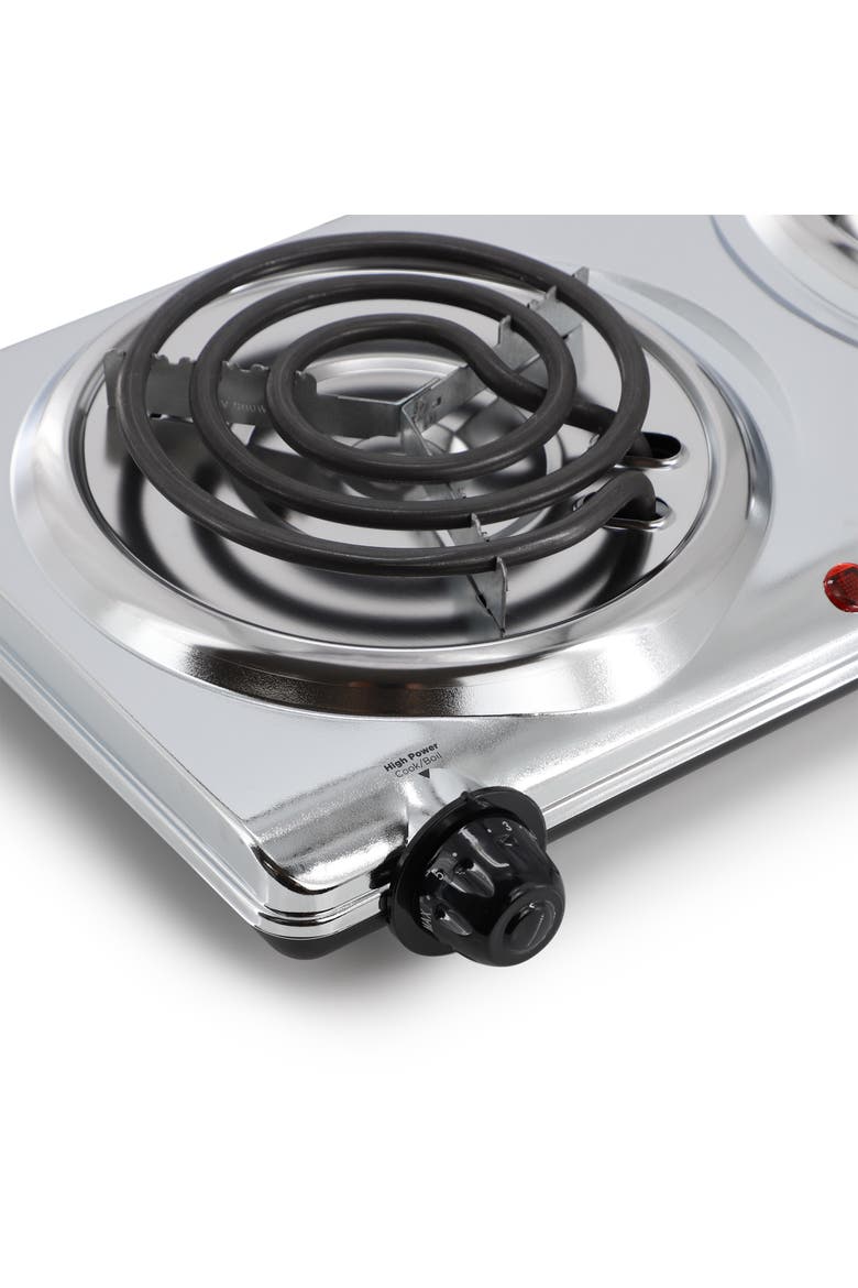 1500 W Dual Element Electric Countertop Range, Alternate, color, Silver