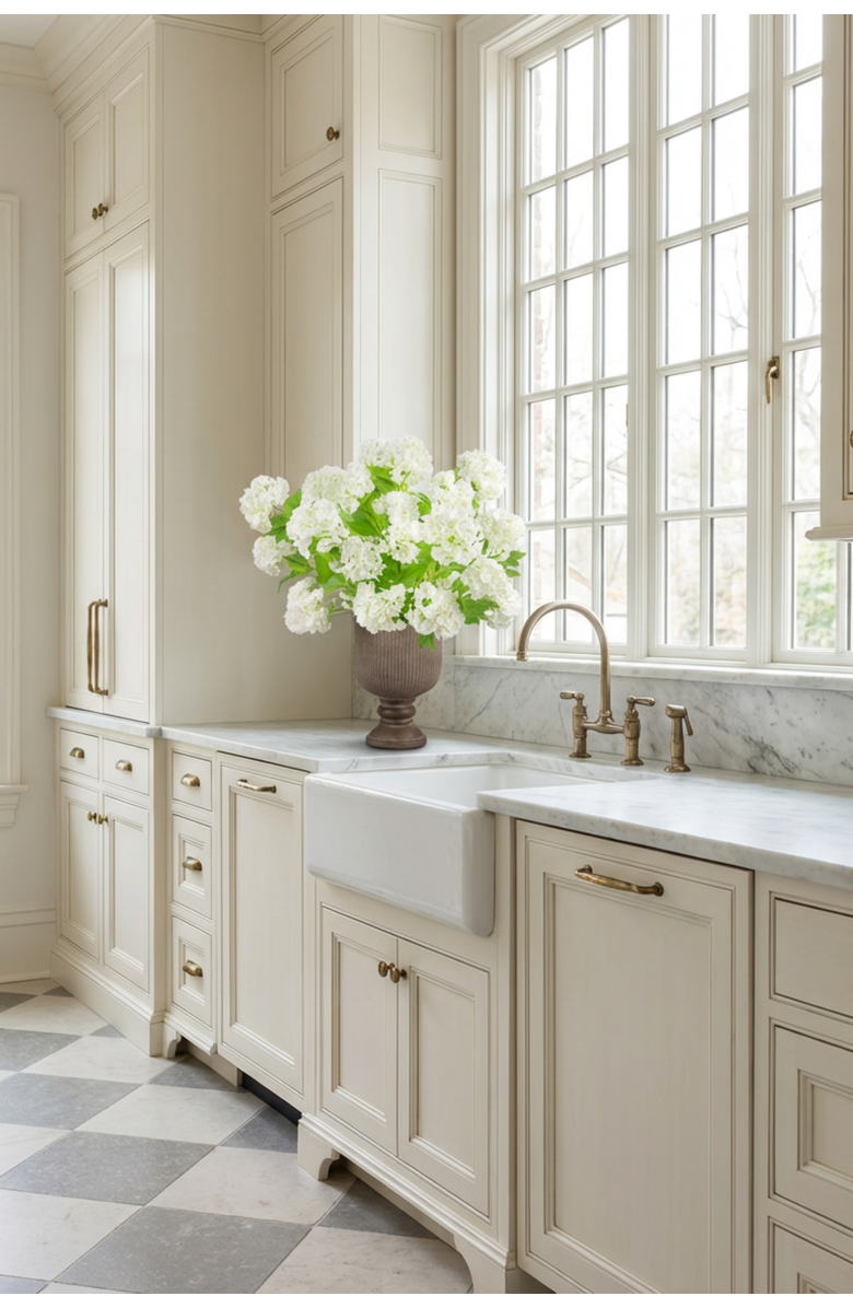 CocoBella Maelle RealTouch Snowball Hydrangea Pedestal Arrangement, Alternate, color, Snow