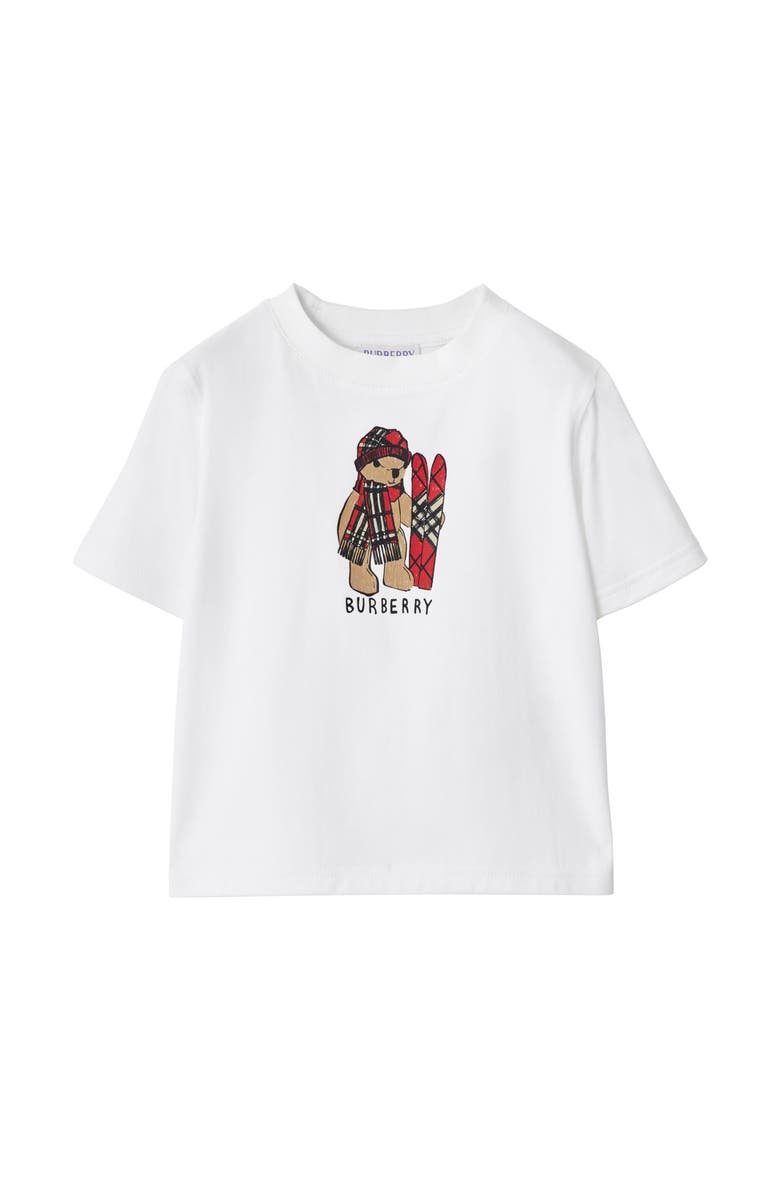 Burberry Ski Bear Cotton T-shirt, Main, color, White