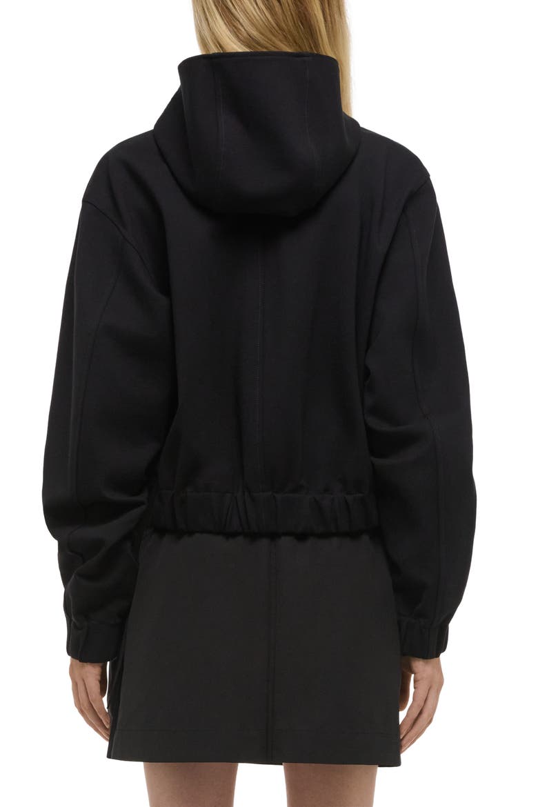 Hooded Front Zip Jacket, Alternate, color, BLACK