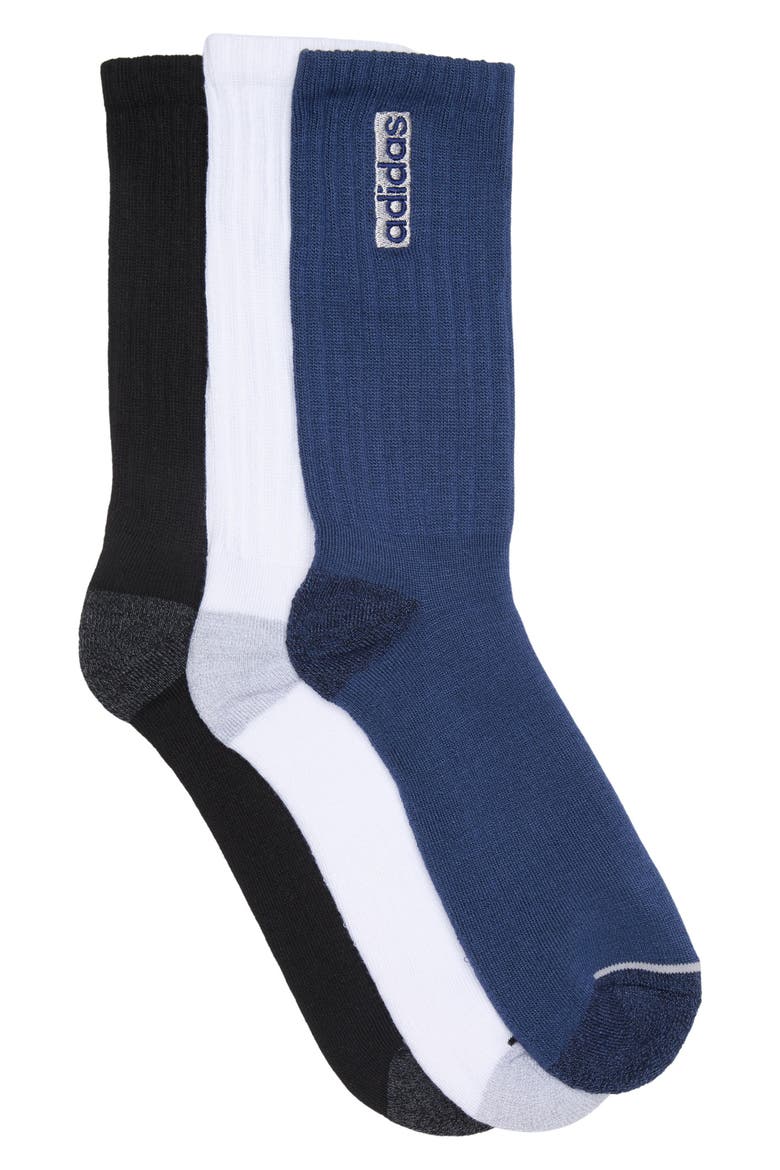 Classic Cushioned Crew Socks - Pack of 3, Main, color, NAVY