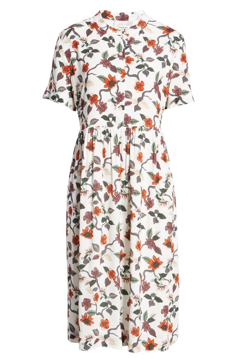 Frank And Oak Floral Babydoll Midi Dress, Alternate, color, 
