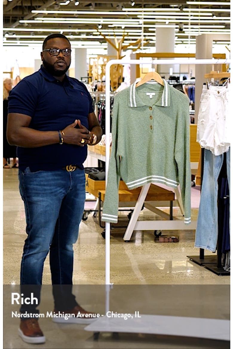 Rib Long Sleeve Polo Sweater video