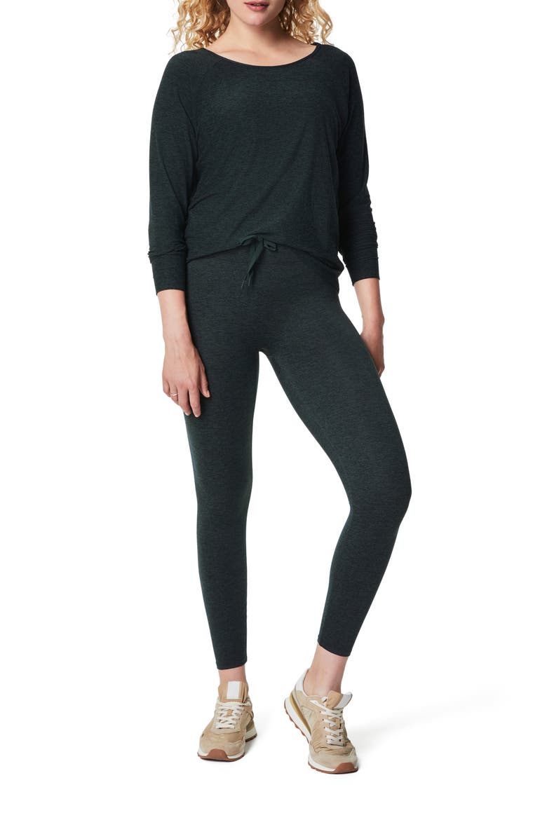 SoftStretch Open Back Long Sleeve Top, Alternate, color, ESSEX GREEN HEATHER