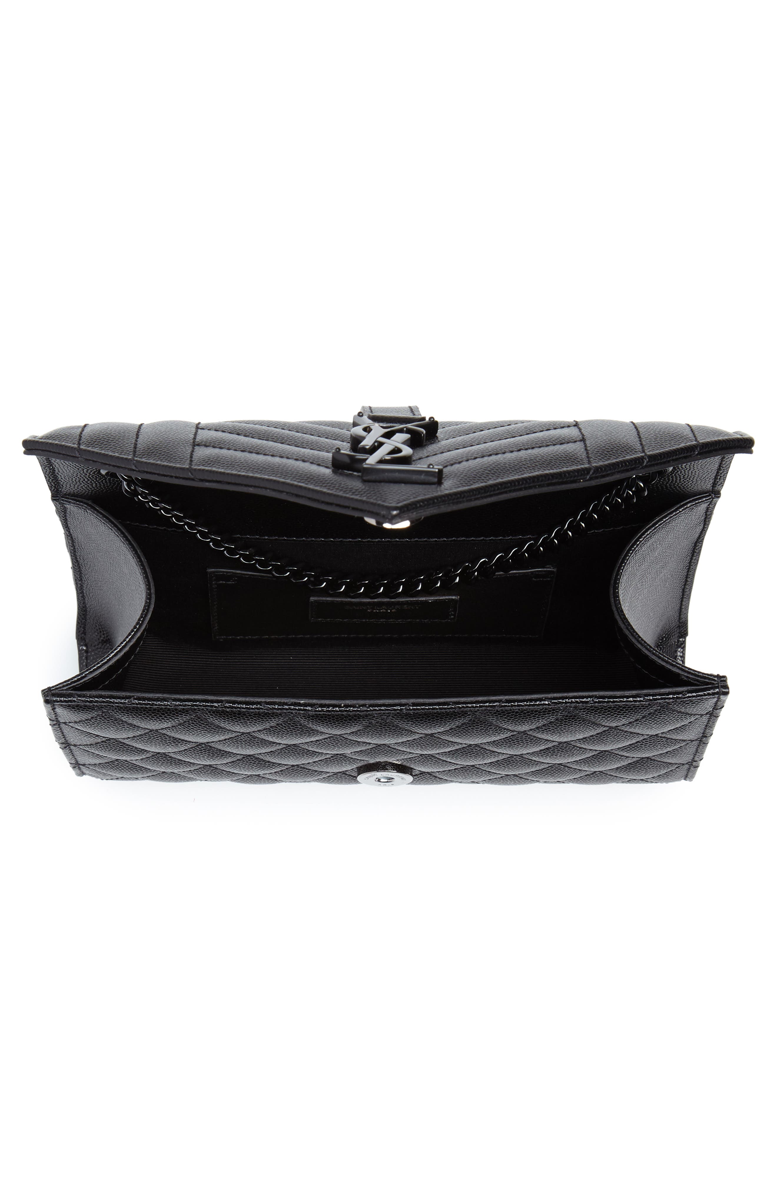 Saint Laurent Small Cassandre Leather Shoulder Bag, Alternate, color, 