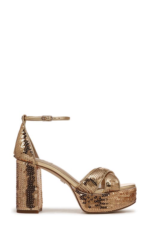 Sam Edelman Jullian Ankle Strap Platform Sandal In Gold