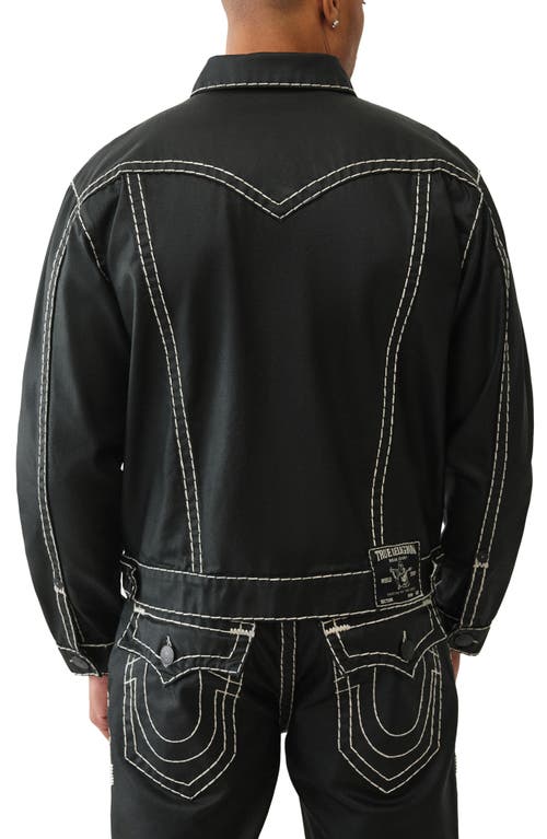 True Religion Men's Oversized Super T Coated Denim Jacket In Black