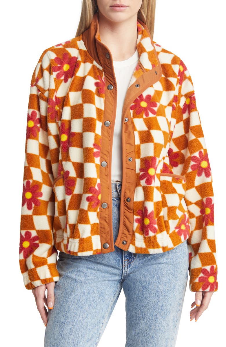 Thread & Supply Check Polar Fleece Jacket, Main, color,