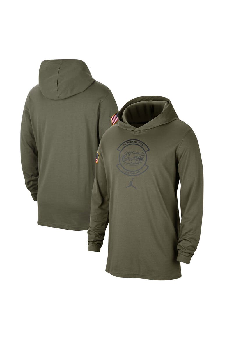 Men's Jordan Brand  Olive Florida Gators Military Pack Long Sleeve Hoodie T-Shirt, Alternate, color, Olive