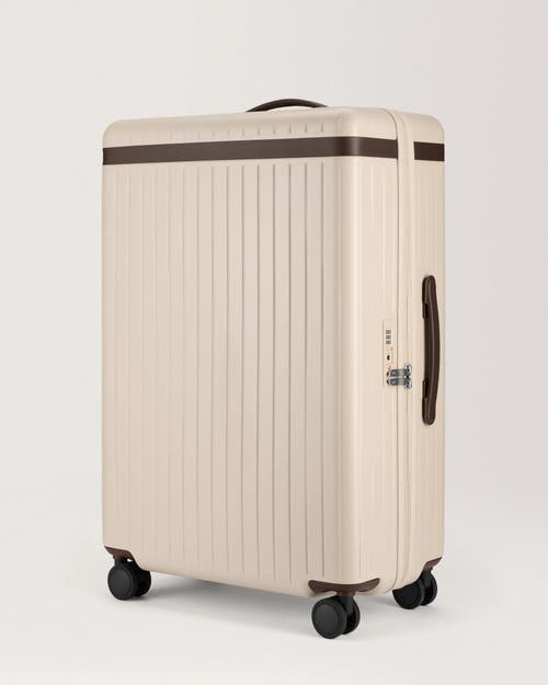 Carl Friedrik The Large Check-in Zipped Suitcase In Sand/chocolate