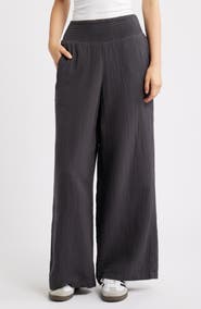 Billabong New Waves Smock Waist Cotton Gauze Pants
