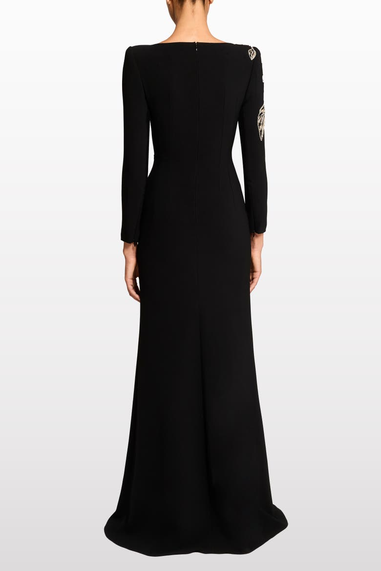 Slipper Orchid Floral-Embellished Maxi Dress, Alternate, color, Liquorice