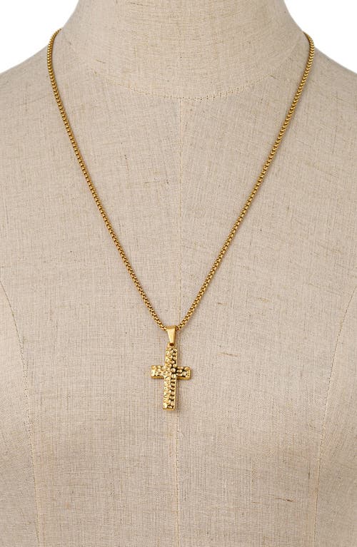 Eye Candy Los Angeles Elliot Cross Pendant Necklace In Gold