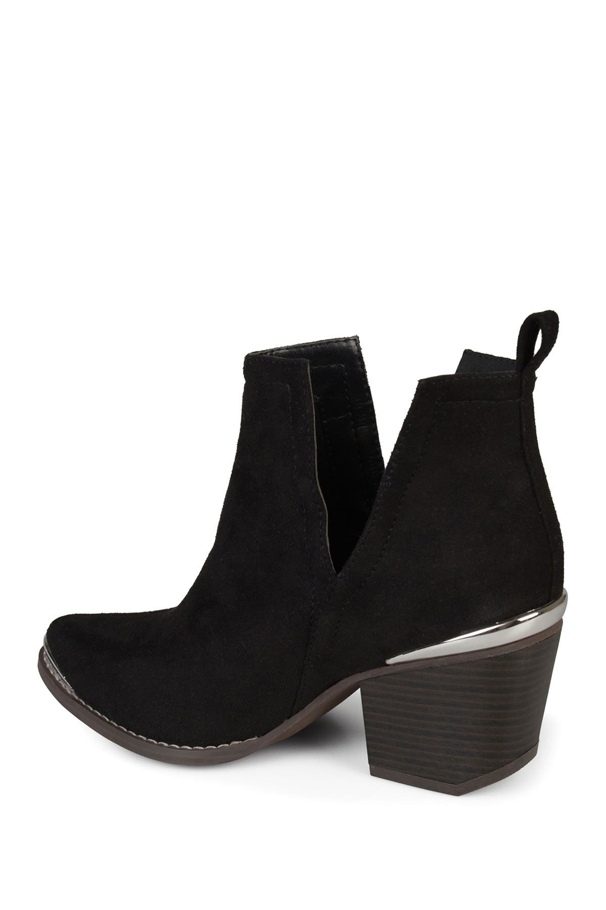 Journee Collection Issla Metal Trim Bootie, Alternate, color, Black