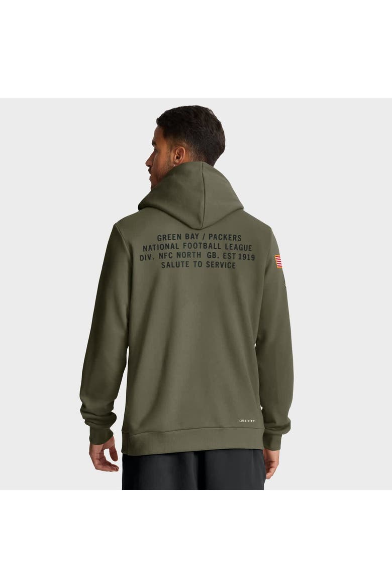 Men's Nike Olive Green Bay Packers 2025 Salute to Service Sideline Standard Issue Dri-FIT Hoodie, Alternate, color, Olive