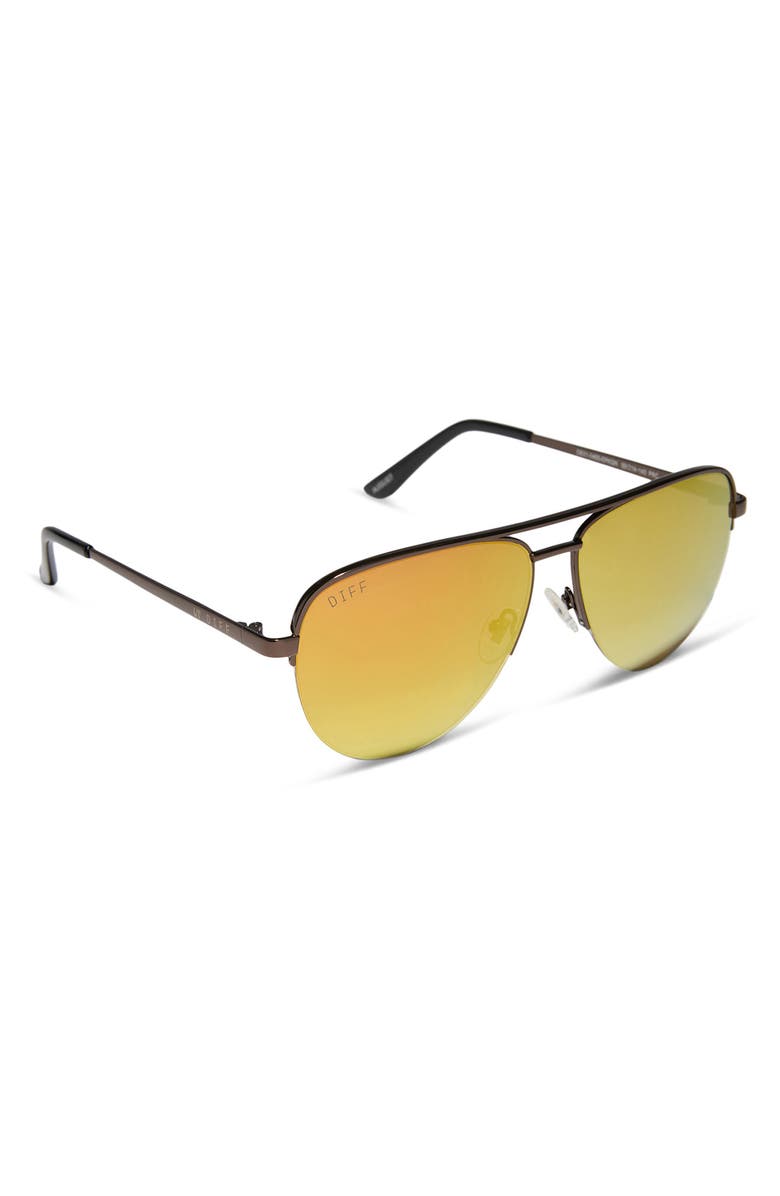 DIFF 59mm August Aviator Sunglasses, Alternate, color, Copper/ Gold Mirror